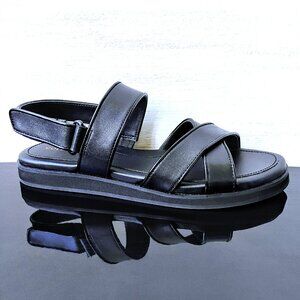 Cole Haan Women's Mirabelle Crisscross Sandal in Beautiful Black/ Patent/ Black